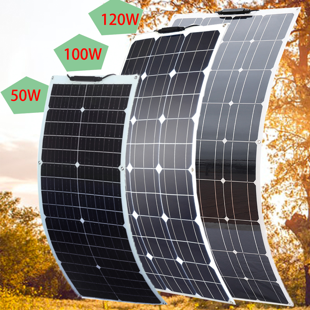 Renewable Energy Kits - 18V Flexible Solar Panels 50W 100W