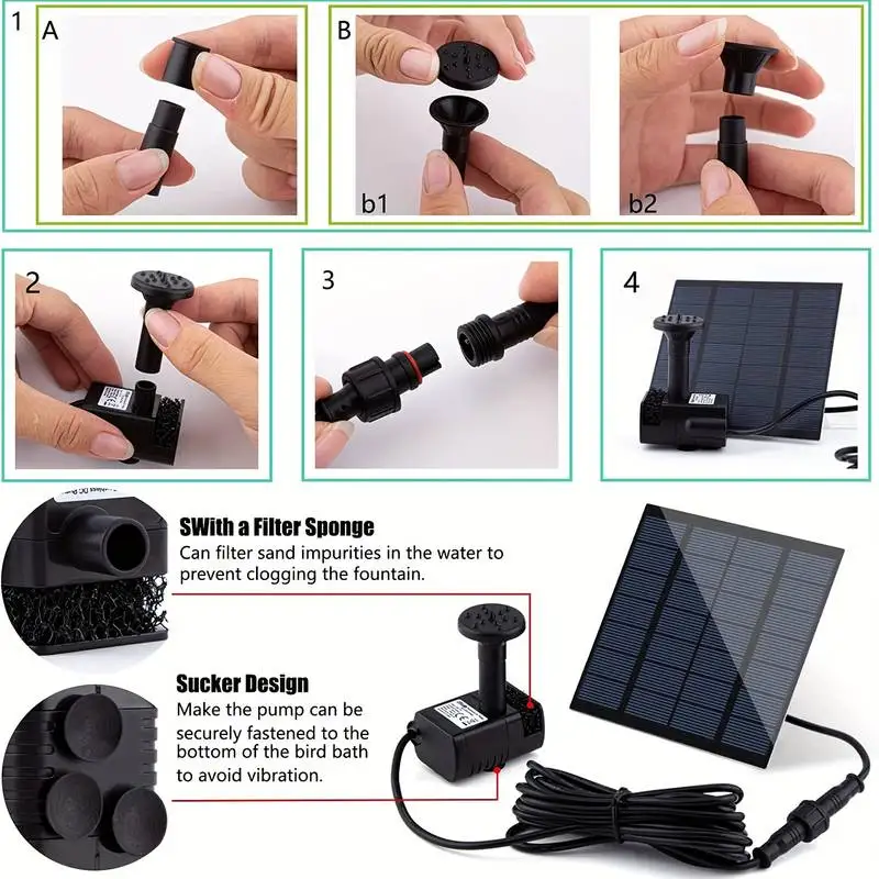 Solar Fountain with 6 Nozzles  - Solar Pool Pump Kit บทวิจารณ์และราคา