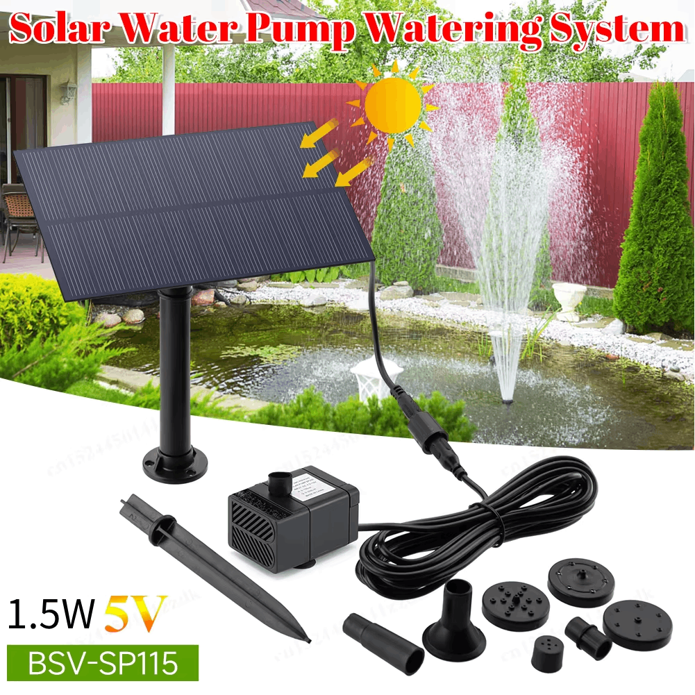 Mini Solar Fountain Pump 1.5W  - Solar Pool Pump Kit บทวิจารณ์และราคา