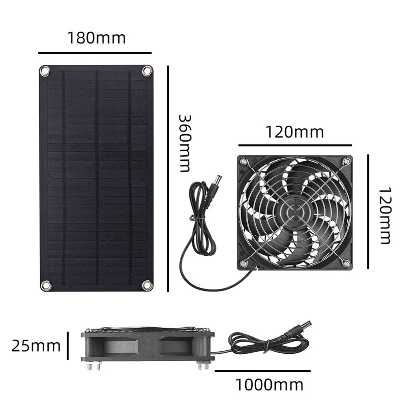 12W DC 18V Solar Panel Fan Kit - Renewable Energy Kits บทวิจารณ์และราคา