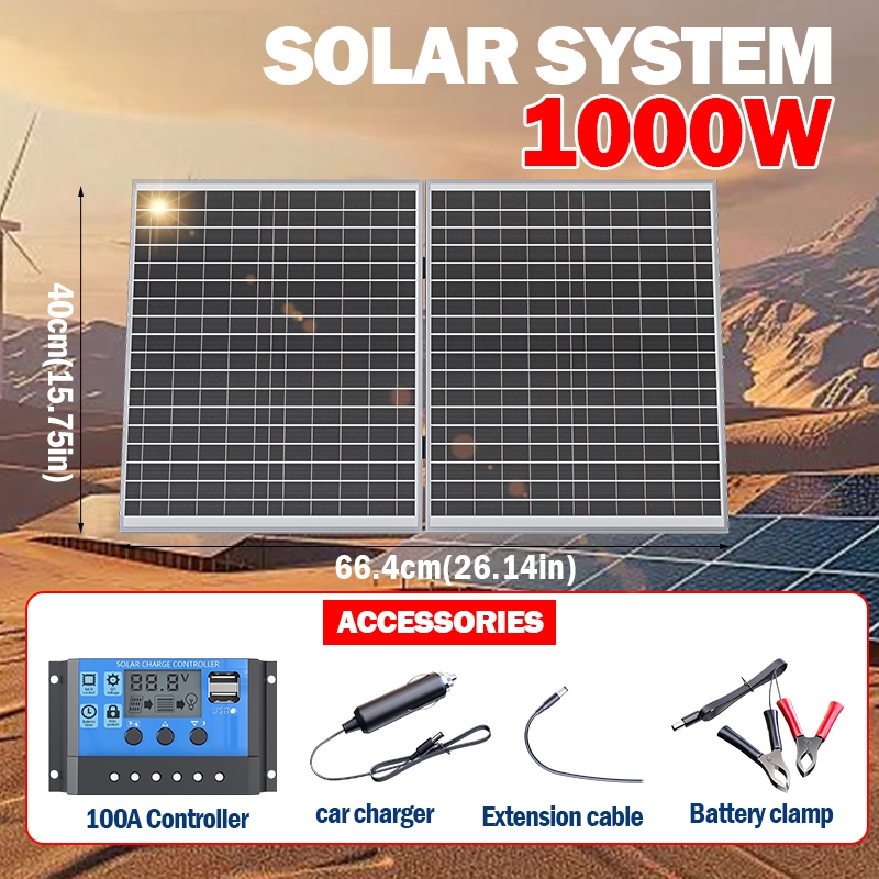 1000W Solar Panel Foldable Des - Solar Pool Pump Kit บทวิจารณ์และราคา