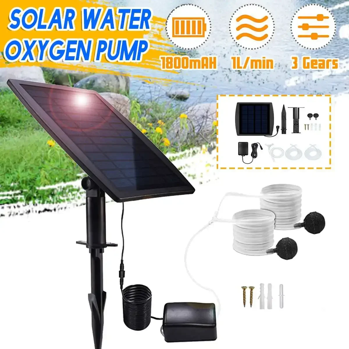 Solar Powered Oxygenator Oxyge - Solar Pool Pump Kit บทวิจารณ์และราคา
