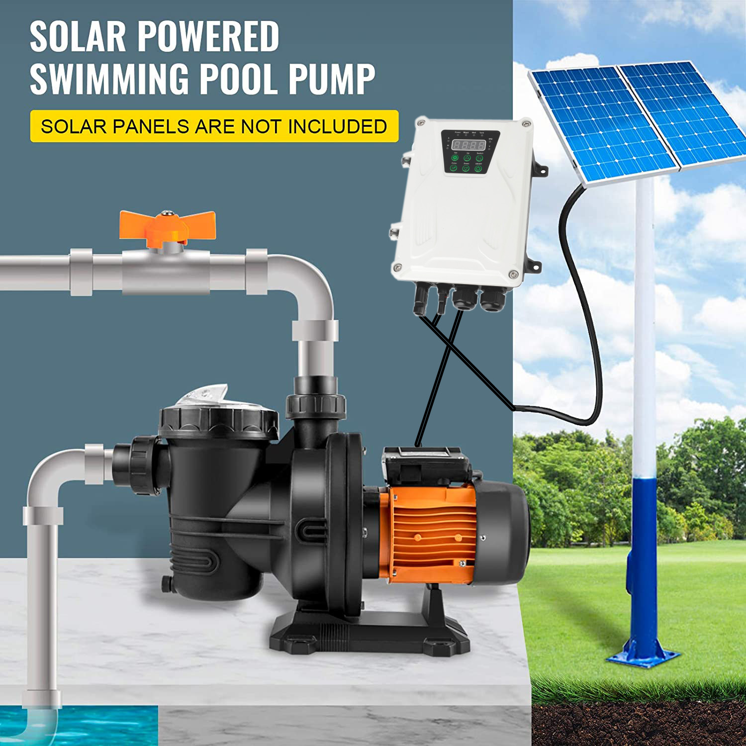 2HP 1500W Solar Pool Booster P - Solar Pool Pump Kit บทวิจารณ์และราคา